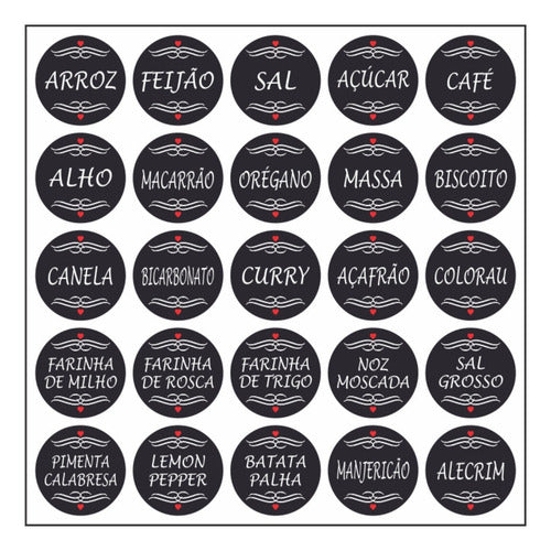 Etiquetas Adesivas Para Porta Temperos Porta Condimentos