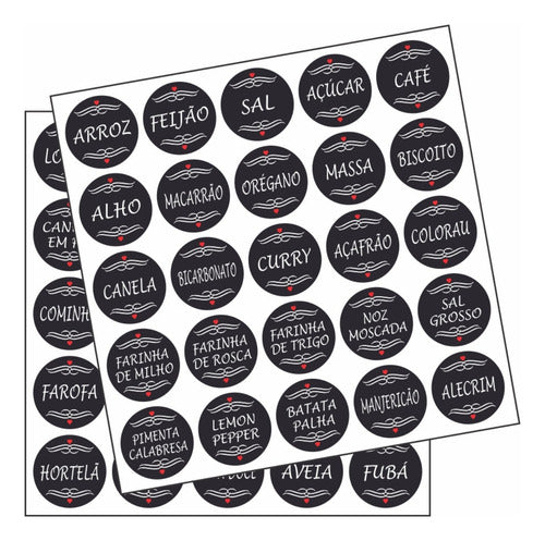 Etiquetas Adesivas Para Porta Temperos Porta Condimentos